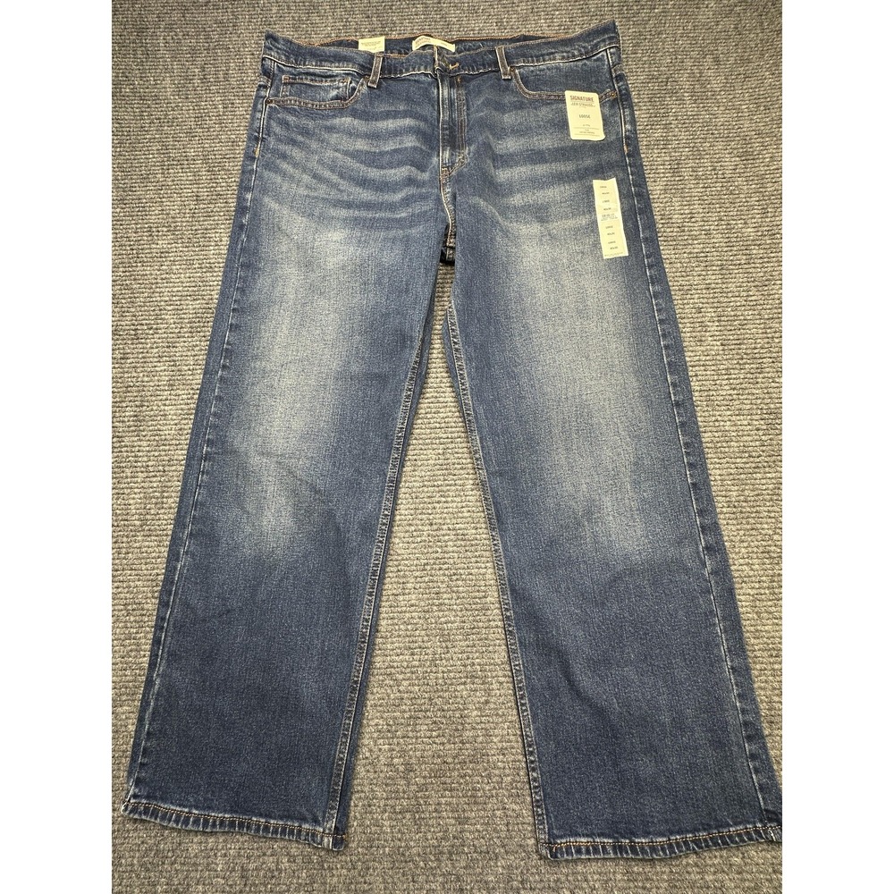 Signature by Levi Strauss Jeans Mens 40x30‎ Blue Loose Fit Water Less Denim